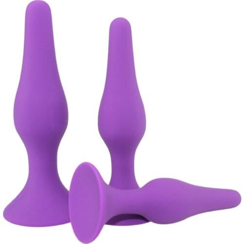 RunYu S/M/L/XL Soft Silicone Butt Anal Plug With Suction Cup Smooth Beads Anal Dilator Adults Sex Toys for Women Couples Anus