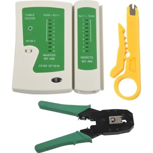 Network Tester Lan rj45 rj11 + Crimping Pliers for Ethernet Connectors