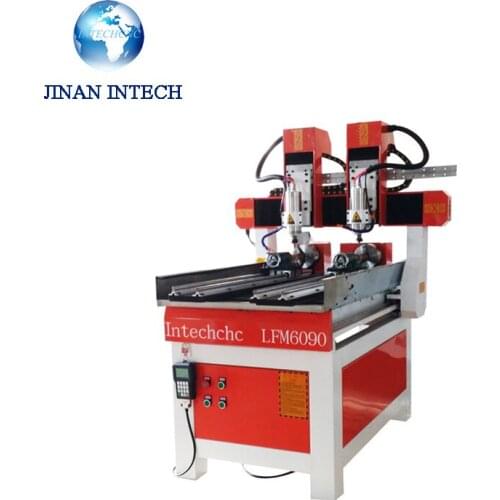 CE standard 2 Spindles with 2 Rotary 600x900mm table top cnc router