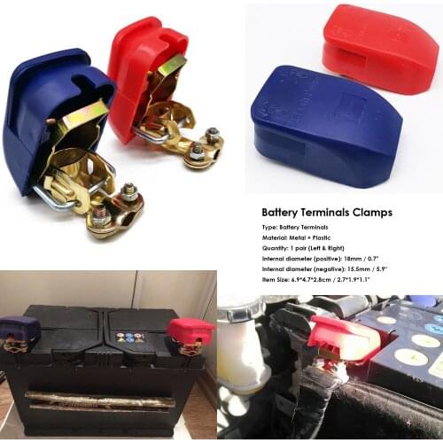 Universal 2pcs Car Quick Release Battery Terminals Clamps Connector 12V Fit For Auto Motorcycle Caravan Boat