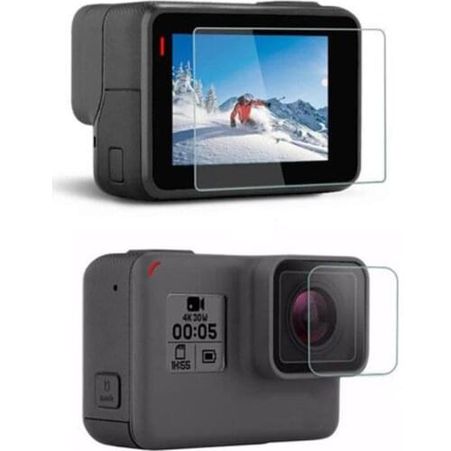 Tempered Glass Protector Cover Case For GoPro Go pro Hero 5/6/7 Black Silver White Sport Camera Lens LCD Screen Protective Film