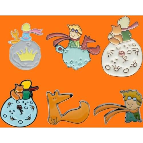 Anime The Little Prince And Fox Enamel Pins Cute Metal Cartoon Brooch Backpack Hat Bag Collar Lapel Badges Women Fashion Jewelry