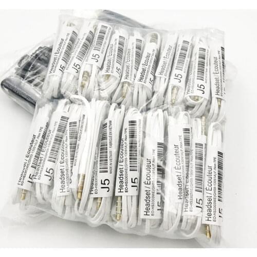 20pcs/lot Wholesale Mobile Phone Earbuds 3.5mm Jack Universal in-ear Earphone With Mic Music Control For iPhone Samsung S4 J5