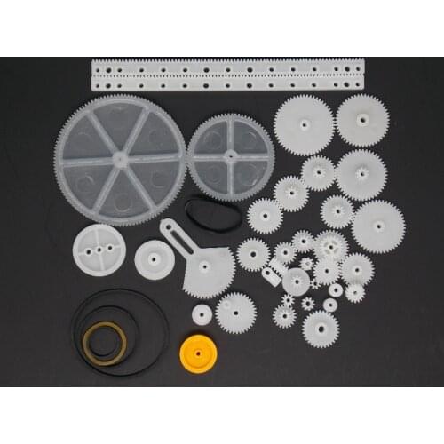 34 kinds of rack and pinion gear bag toy model pulley plastic worm gear reducer diy kit Board