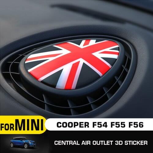 3D Crystal Union Jack Center Air Vent Outlet Sticker for Mini Cooper F56 F55 F57 Countryman F60 Clubman F54 Car Accessories