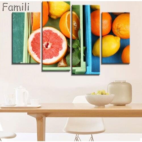 4pcs Brown Various Colorful Herbs And Spices Wall Art Painting Picture Print On Canvas Food Artwork for Kitchen Decorative Hot G