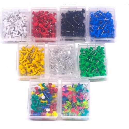 60pcs/box colorful Plastic push pins office binding Cork Board Safety Colored pin big head needle pins