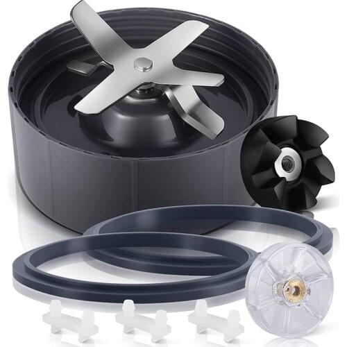 8Pcs Replacement Parts Extractor Blade with Gear Rubber Gaskets Shock Pads and Crochet for NutriBullet 600W/900W Blender