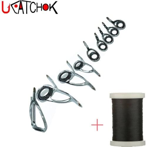 9pcs/Kit Baitcasting Rod SiC Ring stainless steel guide ring DIY rod guide ring accessory ring rod building component accessory