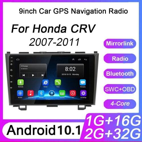Android 10.1 9" 1 Quad Core 1024X600 Car Radio no DVD Player For Honda CRV CR-V 2007-2011 GPS Navi Stereo DTV DAB+ SWC Head unit