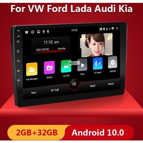 2 Din Android 10 Car Radio Support Bluetooth Module 5.0 Version WiFi Video Play Auto Car Stereo For VW Ford Lada Audi Kia
