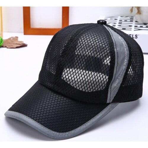 Mesh Baseball Caps Summer Outdoor Sports Adjustable Mens Sun Cap for Women Men Solid Snapback Hat Gorra Hombre Swanowing