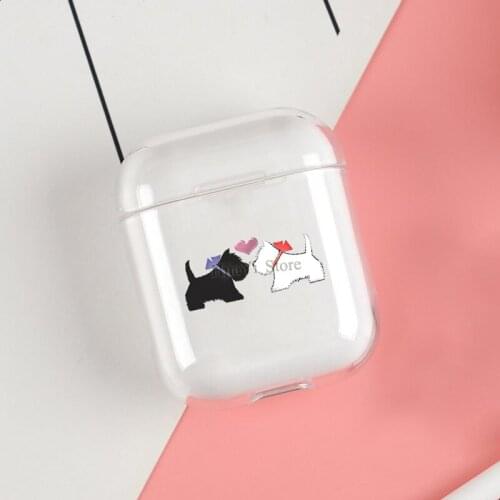 Westie Dog and Scotty Dog Art Cases For Apple AirPods 1 2 Case Clear Wireless Bluetooth Earphone Case Protective Shell