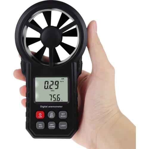 Digital Handheld Vane Anemometer for Measuring Air Wind Speed Temperature Meter Windsurfing Flying Kite Fishing Hiking