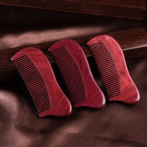 Gift Handmade Wood Horn Pocket Hair Comb Wholesale Natural Violet Sandal Wood Beard Comb Hair Health Care No Static 10pcs/lot