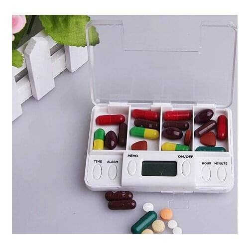 Daily Reminder Electronic Compartment Smart Timing Sealed Pill Case Medicine Box Container Tablet Storage Alarm Organizador