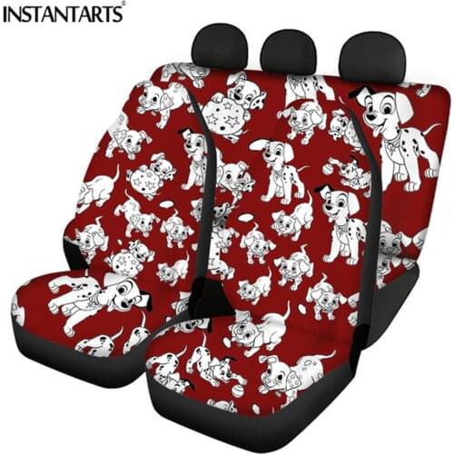 INSTANTARTS Lovely Animal Dog Printed Car Interior Decor Easy Clean Automobile Seats Protector Front&Rear Car Seat Covers New