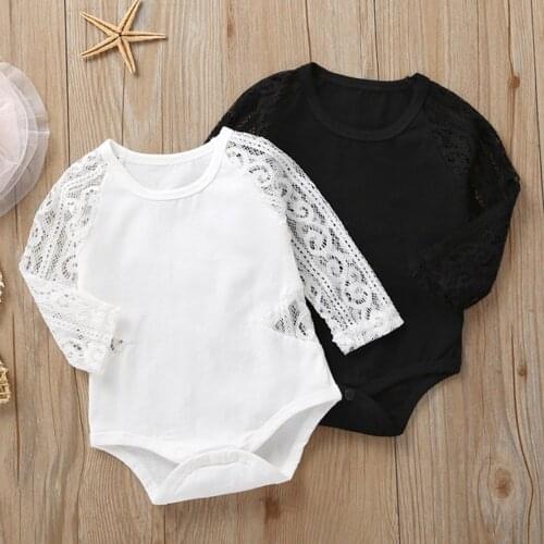 AmyaBaby Baby Girl Spring Clothes Long Sleeve Lace Baby Jumpsuit Newborn Princess Costume Birthday Infant Rompers