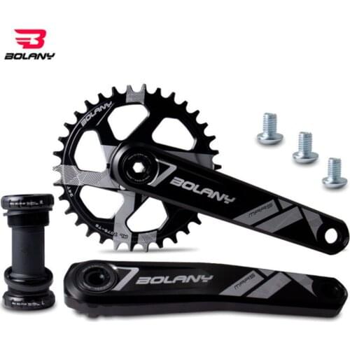 BOLANY Foldable Bike Crank Set 34T/36T Aluminum Alloy CNC Square Hole Sprocket 170mm Bicycle Chain Wheel Threaded Bottom Bracket