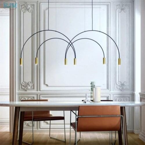 Nordic Creative Personality Chandelier Designer Postmodern Arch Hang Lamps Restaurant Living Room Bedroom Cafe Study Lighting