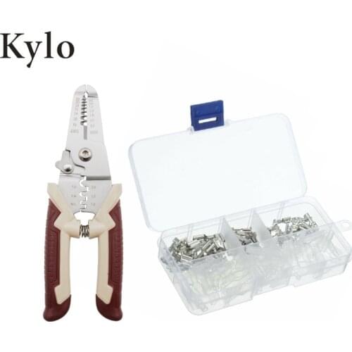 Multi-function crimping plier set Wire stripper tool kit 2.8/4.8/6.3mm plug terminal crimper Male/Female Wire Spade Connectors