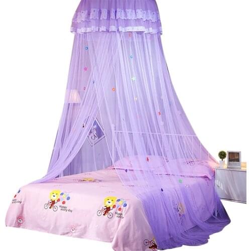 Mosquito Net Lace Dome Hanging Tent Baby Bed Crib Canopy Tulle Curtains for Bedroom Play House Tent for Children Kids Room