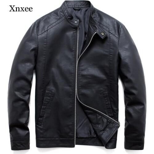 Plus Size Pu Leather Men Coats Jacket Mens Black Jaqueta De Couro Motorcycle Fashion Outwear Male Daily Mens Jackets Tops