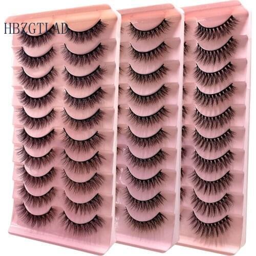NEW 100Pairs Winged Mink Eyelashes Natural Long False Eyelashes Thick Faux 3D Mink Lashes Cruelty Free Lashes Makeup Soft Cilios