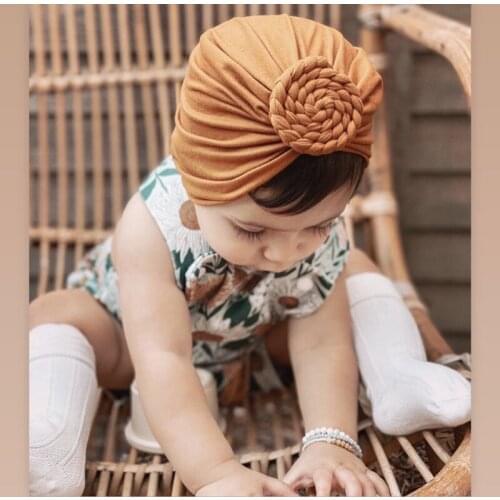 New Design Knot Braided Bow Headbands Toddler Head wraps 100% Cotton Baby Flower Turban Hats Babes Cap Hair Accessories 2021