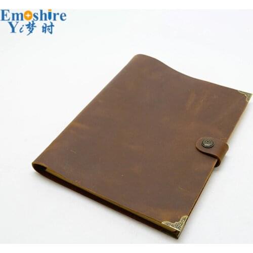 Wholesale Genuine Leather Brand Notebook A4 Leather Loose-leaf Notebook Notepad Wholesale Custom Logo for Business Gifts N082