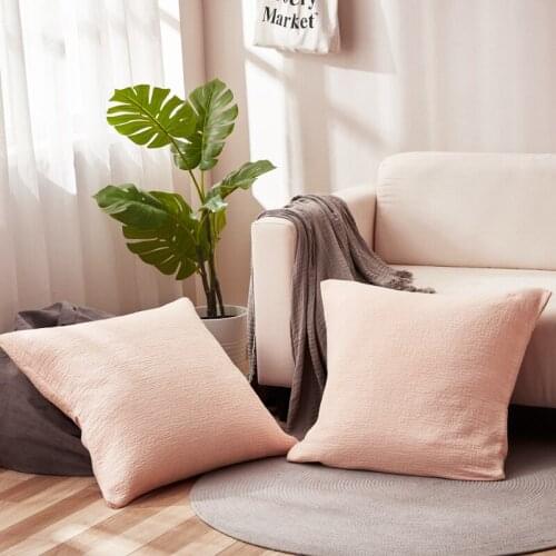 PHF 100% Cotton Euro Sham Covers 2Pcs Soft And Breathable Solid Color Cushion Cover Pillowcase For Bed Sofa Chair 66x66cm