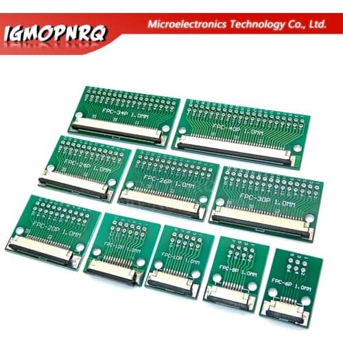 FPC/FFC flat cable transfer plate is directly inserted DIY 1mm spacing connector 6P/8P/10P/20P/30P/40P/60P