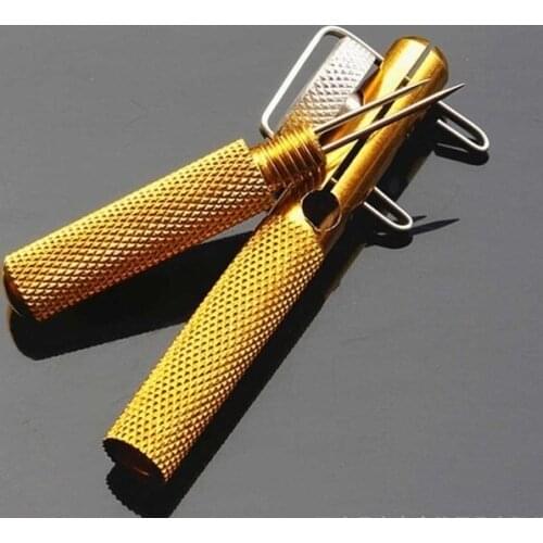 Aluminum Alloy Fishing Hook Tier Double-headed Needle Knots Tie Fishing Line Knotter Fishhook Tie Device Fishing Accessories