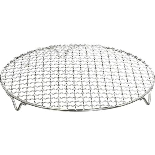 304 Stainless Multipurpose Steel Round Grill Net with Foot Barbecue Rack Steam Baking Rack Camping Outdoor BBQ Meshes