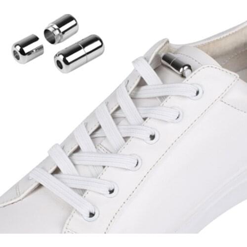 1 Pair Untied Elastic Semicircular Shoelaces For Men Women Slip-on Shoe Laces With Special Metal Closure Lazy Laces A25648