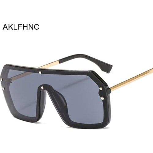 Oversized Square Sunglasses Women Men 2019 Luxury Brand Vintage Sun Glasses Men Big Frame Glasses Black Shield Sunglasses UV400