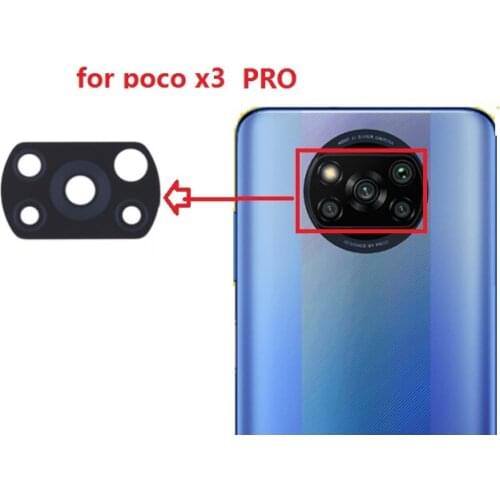 10pcs Camera Glass Lens For Xiaomi Mi Poco X3 / M3 F3 5G Rear Bcak Camera Glass Cover With Adhesive Sticker