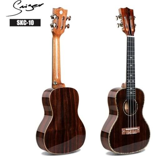 Smiger 24" Concert Ukulele SKC-10 Hawaii AA EBONY Ukulele 4 Strings Guitar Music Instrument For Beginner Profession