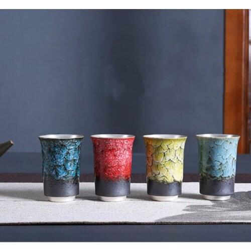 Spring, Hand-made Gilded Silver Tea Cup Summer, Autumn And Winter 999 Silver Kiln Change Four Seasons Cup Home Decor