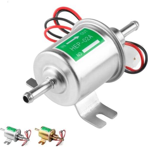 1PCS High Quality Low Pressure Universal Diesel Petrol Gasoline Silver Electric Fuel Pump HEP-02A 12V 24V For Car Motorcycle