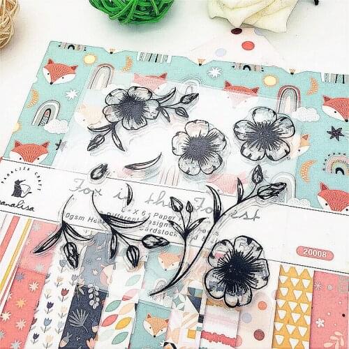 10x10cm Lovely Flowers Clear Stamps Transparent Seal Silicone Seal TPR Christmas Wedding Roller Stamps DIY Scrapbook Album Card