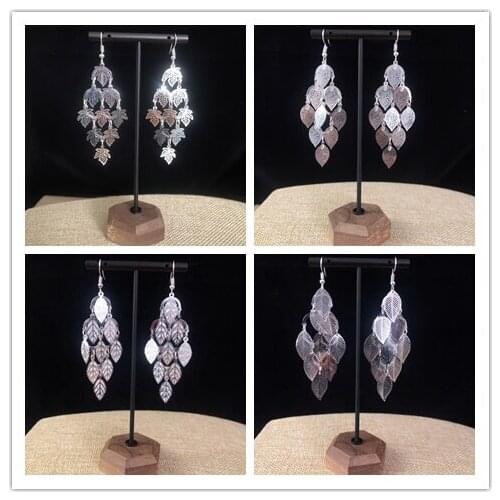 2021 new style Bohemia retro ethnic style Miao silver earrings Simple and versatile for women earrings fashion jewelry