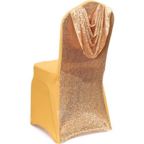 50PCS Universal Stretch Spandex Sequin Chair Cover Wedding Party Hotel Supply Decoration