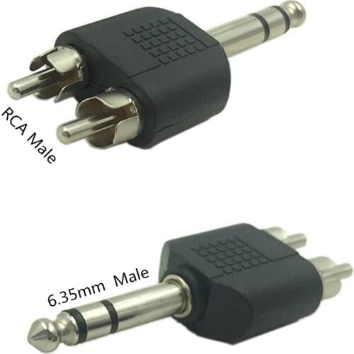 6.35-mm Stereo Plug to 2 RCA Plug Splitter Adapter