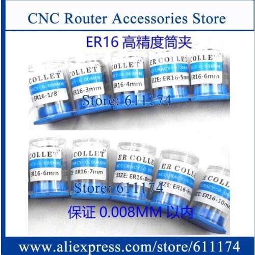 9pcs High precision spindle collect ER16 spring Collect size 3-10mm, 3.175mm