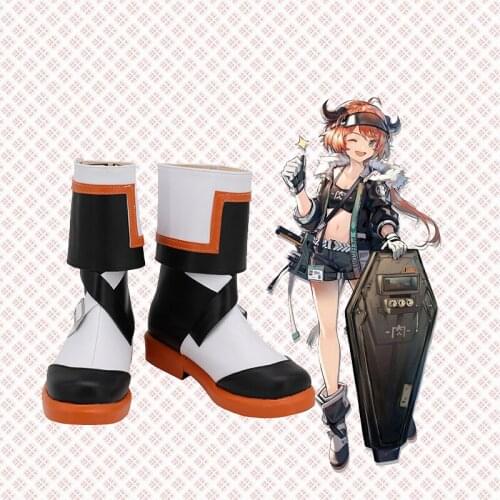 Arknights Croissant Black Orange Shoes Cosplay Long Boots Anime Halloween Carnival Cosplay Accessories Custom Made