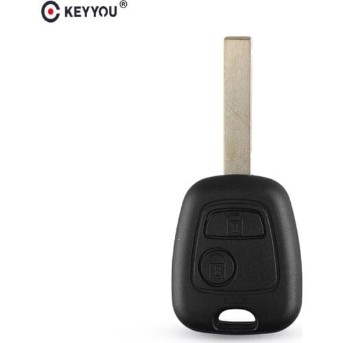 KEYYOU For Citroen C1 C2 C3 C4 XSARA Picasso For Peugeot 307 107 207 407 Car Remote Key Shell Fob Case 2 Buttons Uncut Blade
