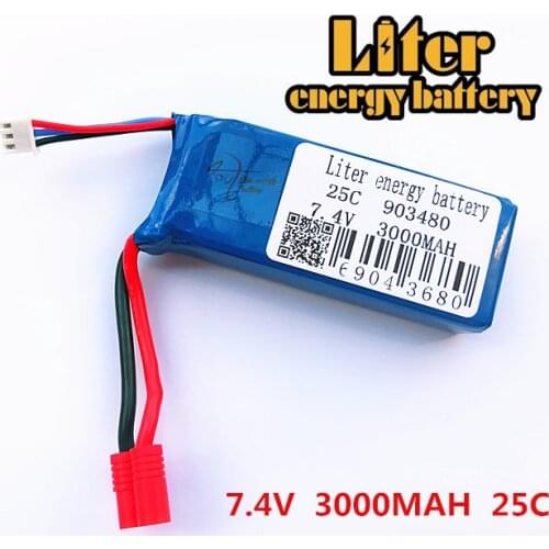 7.4v 3000mAh Drone for Syma x8g X8W Quodcopter Parts extra Battery Spare Toys 25c with Over current protection 903480