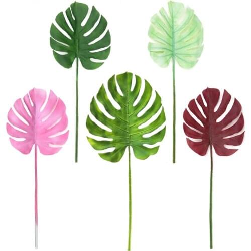 74-90cm Large Green Pink Artificial Monstera Leaves Photography Background Decoration Wedding Birthday Party plante artificielle