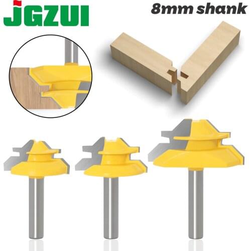 3Pc 8MM 45 Degree Lock Miter Router Bit Tenon Milling Cutter Woodworking Tool For Wood Tools